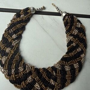Elegant Black and Gold Beaded Necklace